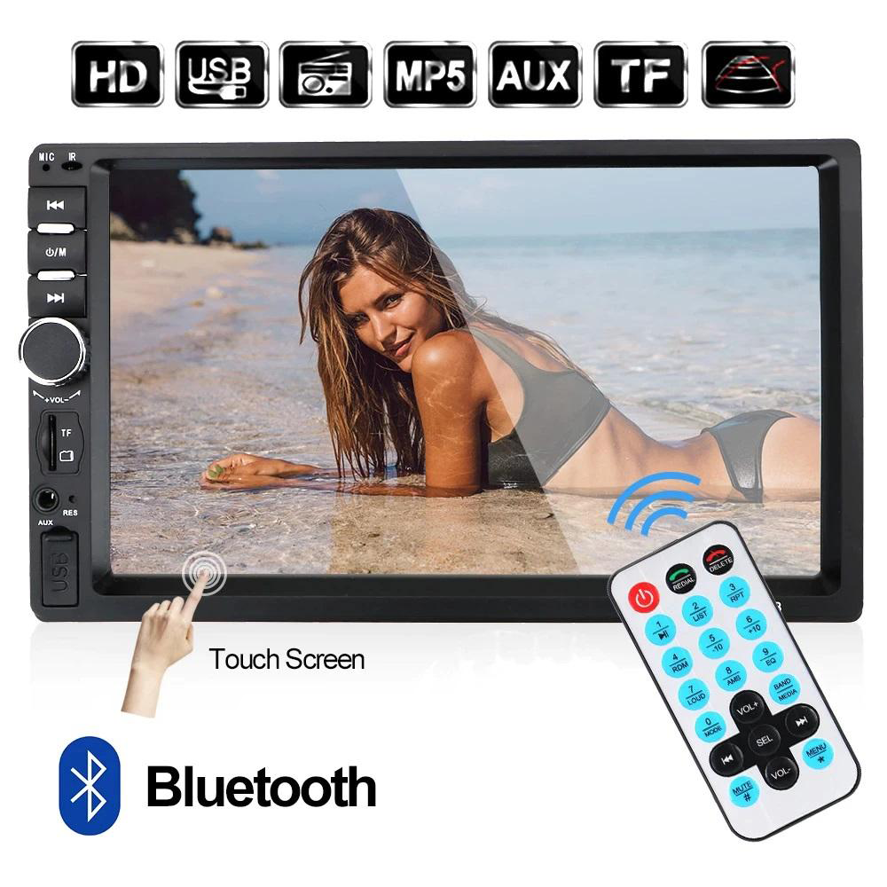 AUTORADIO CON NAVIGATORE STEREO AUTO 7 POLLICI 2DIN GPS MP5 AUX BLUETOOTH CAMERA
