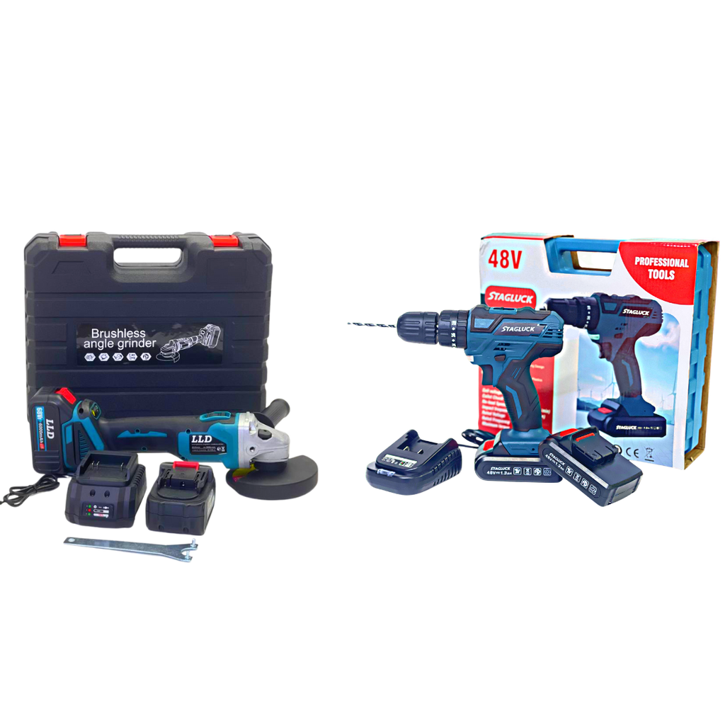 KIT 2 IN 1 SMERIGLIATRICE + TRAPANO AVVITATORE
