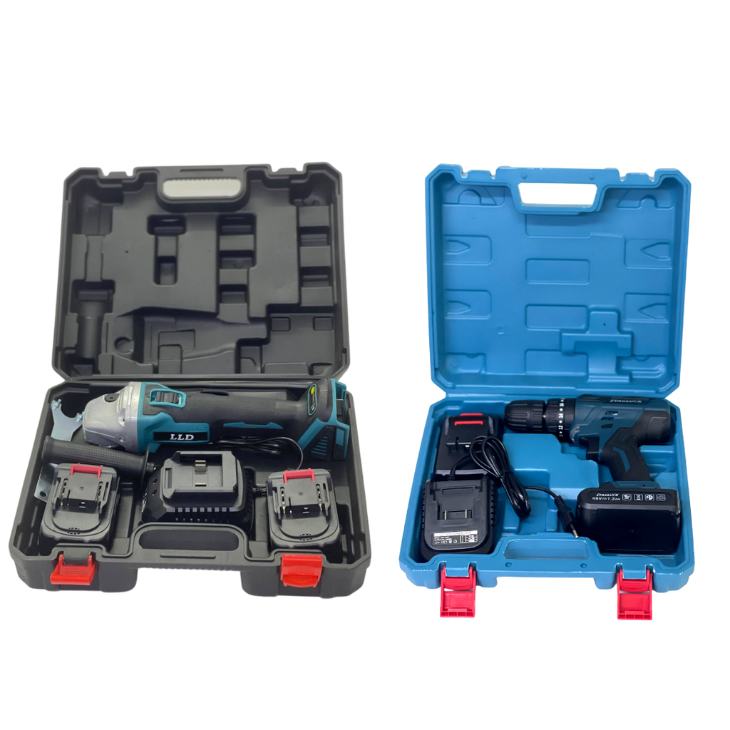 KIT 2 IN 1 SMERIGLIATRICE + TRAPANO AVVITATORE