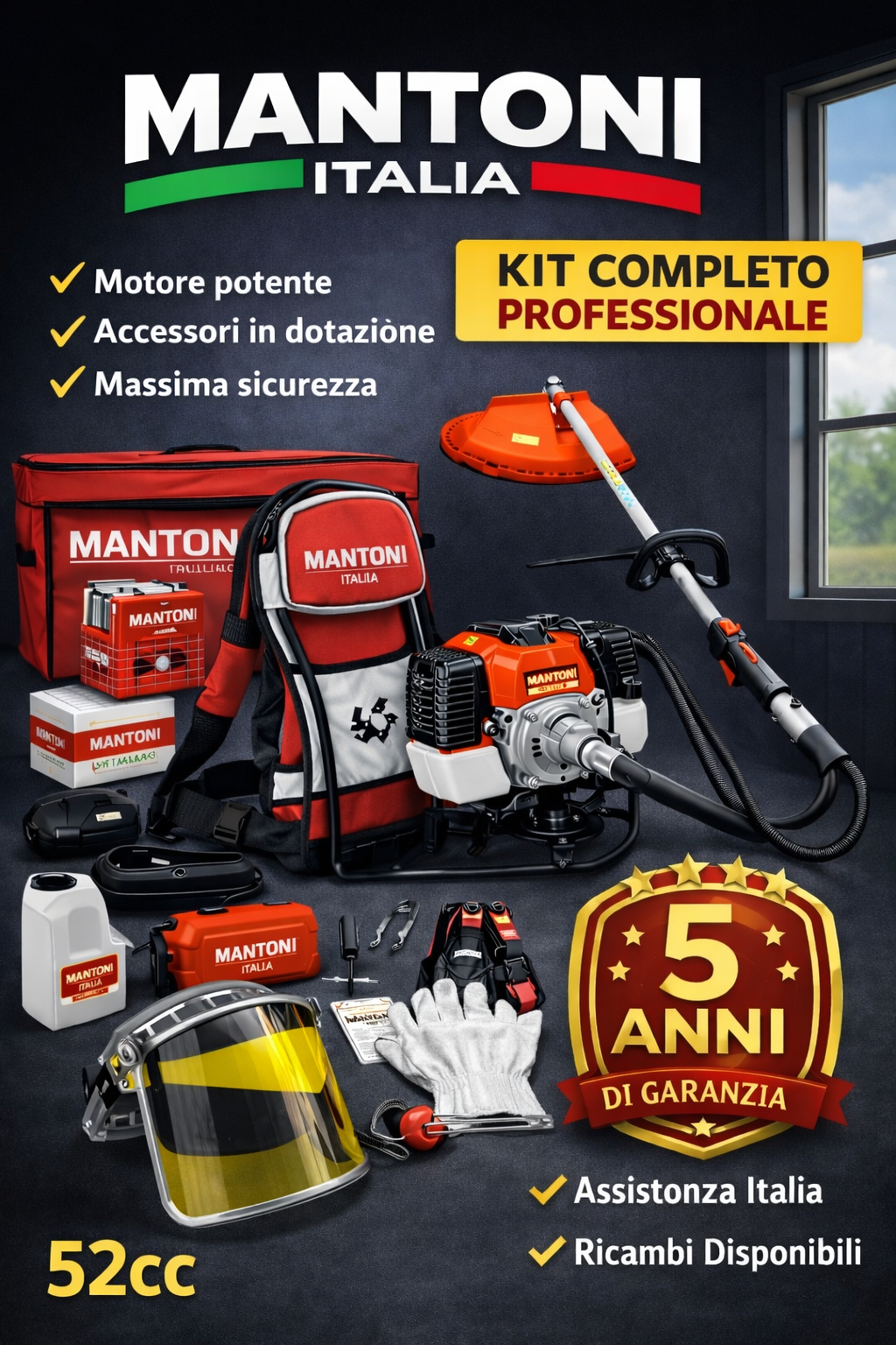 Decespugliatore a zaino 52cc